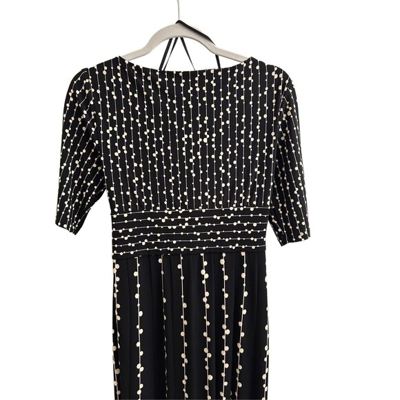 Jones New York  Women’s Black White Floral Ruched Dress Midi Sz 6 Party Office - Picture 4 of 10